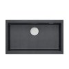 Quadron LOGAN 110 GraniteQ zlewozmywak black diamond 76x44x23,5 cm 1-komorowy wpuszczany z syfonem manualnym stal szlachetna HQD7644U8BSI